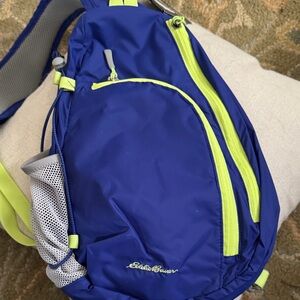 Eddie Bauer Navy and Lime Crossbody Bag